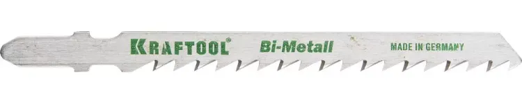 Полотна KRAFTOOL, T144DF, для эл/лобзика, Bi-Metall, по дереву, фанере, быстрый рез, EU-хвост., шаг 4мм, 75мм, 2шт 159520-4 купить в Нижневартовске
