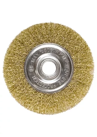 Щетка для УШМ, 200 мм, посадка 22,2 мм, плоская, латунированная витая проволока MATRIX 74668 купить в Нижневартовске