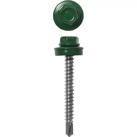 Саморезы ЗУБР окраш., RAL 6002 зелен. лист, для крепл. кров. матер. к дерев. обреш., 4.8x60мм, 200шт 4-300315-48-060-6002 купить в Нижневартовске