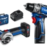 ЗУБР КОМПАКТ #5, набор: дрель-шуруповерт + мини УШМ, BRUSHLESS, 12 В, 45 Н·м, 2 АКБ тип Т7 (4 и 2 А·ч), кейс, Профессионал (DB-121-42AB) купить в Нижневартовске