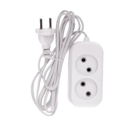 Удлинитель бытовой без заземления 3 м 2 розетки 6 A серия УХ6 Denzel 95921 купить в Нижневартовске