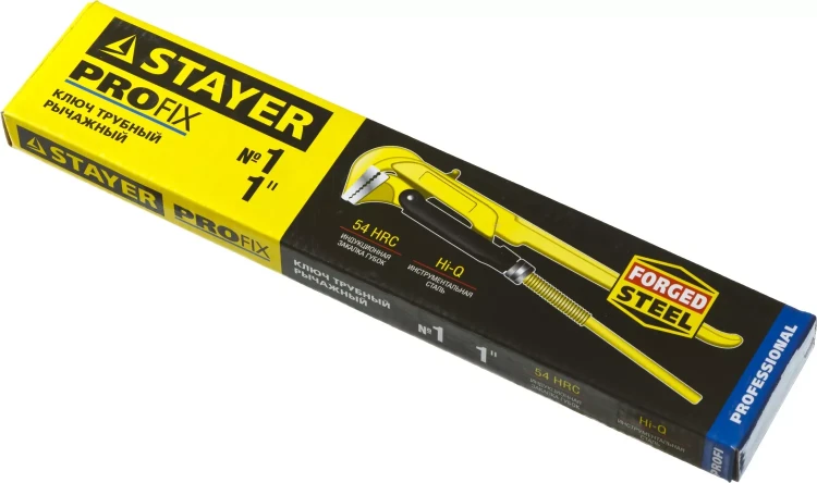 Ключ трубный STAYER "PROFI" рычажный, кованый, прямые губки, № 1, 1" 27311-1 купить в Нижневартовске