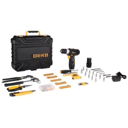 Дрель аккумуляторная DEKO GCD12DU3, 063-4134 + набор 195 инструментов