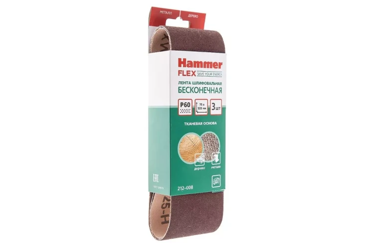 Лента шлиф. бесконечная HAMMER 75х533мм P60 купить в Нижневартовске