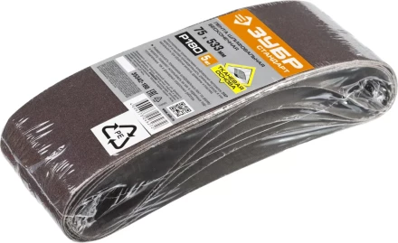 Лента шлифовальная бесконечная ЗУБР "СТАНДАРТ" на тканевой основе, для ЛШМ, P180, 75х533мм, 5 шт 35342-180 купить в Нижневартовске