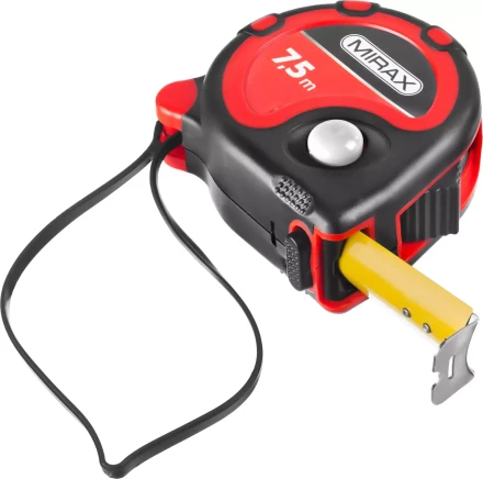 Рулетка, MIRAX 34013-08-25, 3 стопора, двухкомпонентный пластиковый корпус, 7,5мх25мм 34013-08-25 купить в Нижневартовске