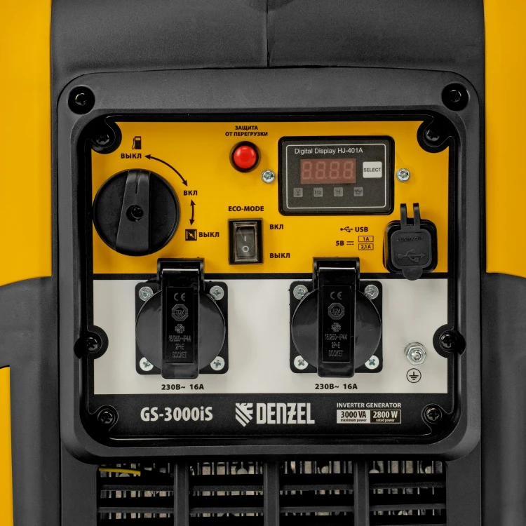 Генератор инверторный GS-3000iS, 3,0 кВт, 230 В, закрытый корпус, ручной старт// DENZEL 94716 купить в Нижневартовске