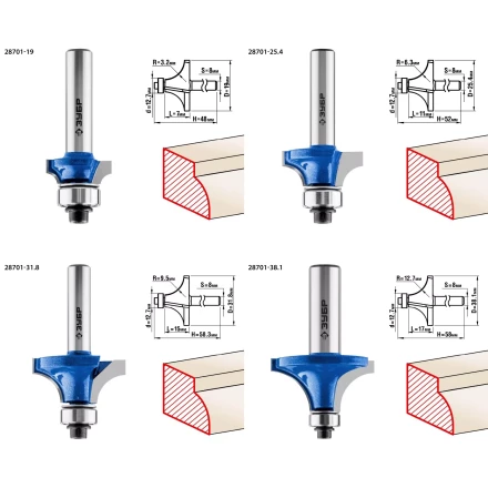 ЗУБР 4 шт, набор профильных фрез по дереву, Профессионал (28795-H4-2) купить в Нижневартовске