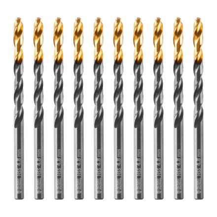 Сверло по металлу, 4,8 мм, HSS-Tin, Golden Tip, 10 шт. Denzel 717212 купить в Нижневартовске