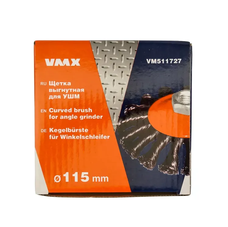 Щетка для УШМ М14/115 мм выгнутая сталь витая VMX 511727 купить в Нижневартовске