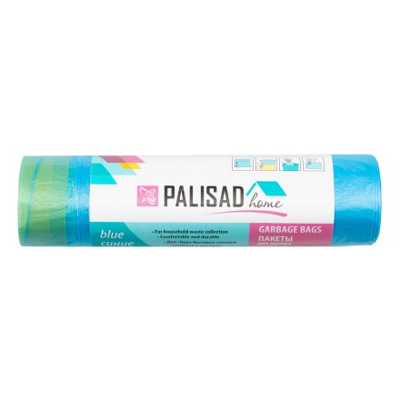 Пакеты для мусора с завязками 35 л x 15 шт. синие, Home Palisad 927155 купить в Нижневартовске