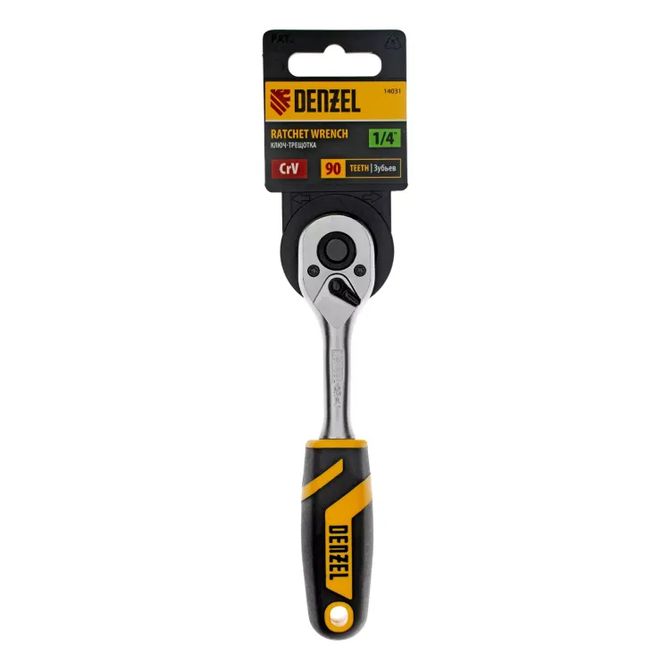 Ключ-трещотка 1/4"  Denzel 14031, 90 зубьев, с быстрым сбросом, CrV купить в Нижневартовске