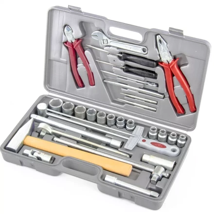 Набор слесарно-шоферского инструмента Универсал-2 в пластиковом боксе НИЗ артикул 13447 купить в Нижневартовске