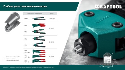 Губки для заклепочников KRAFTOOL 31170-SJ купить в Нижневартовске