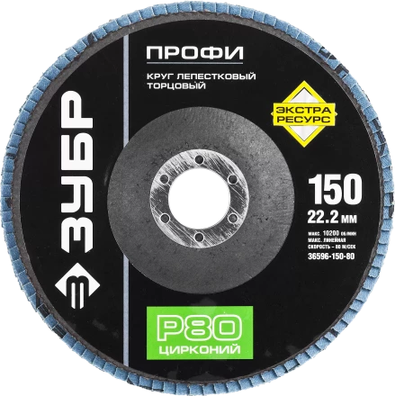 Круг лепестковый торцовый КЛТ 1 ЗУБР "ПРОФИ" 36595-115-40 купить в Нижневартовске