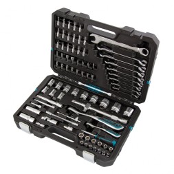 Набор инструментов 82 предметов , 120 зубьев, CrV, 1/4", 1/2" Gross 14149