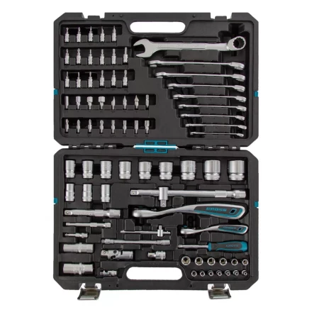 Набор инструментов 82 предметов , 120 зубьев, CrV, 1/4", 1/2" Gross 14149 купить в Нижневартовске