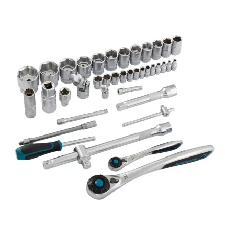 Набор инструментов 82 предметов , 120 зубьев, CrV, 1/4", 1/2" Gross 14149 купить в Нижневартовске