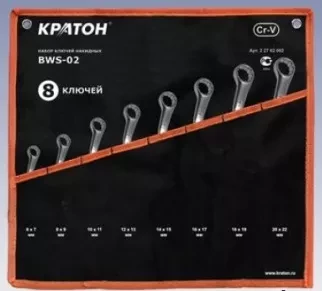 Набор ключей накидных Кратон BWS-02 8 пр. 2 27 02 002 купить в Нижневартовске