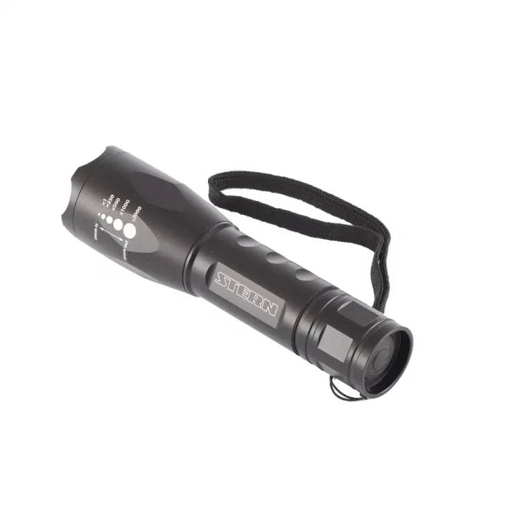 Фонарь 3 W CREE LED зум 3 режима 100% - 50% - стробоскоп ремешок 160 Лм 200 м 3хААА Stern 90581 купить в Нижневартовске