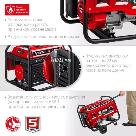 ЗУБР 2200 Вт, бензиновый генератор (СБ-2200) купить в Нижневартовске