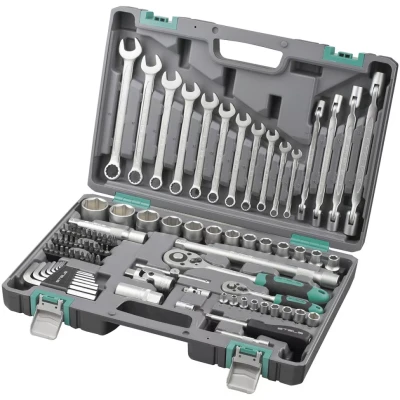 Набор инструментов, 1/2", 1/4", CrV, пластиковый кейс 88 предм STELS 14109