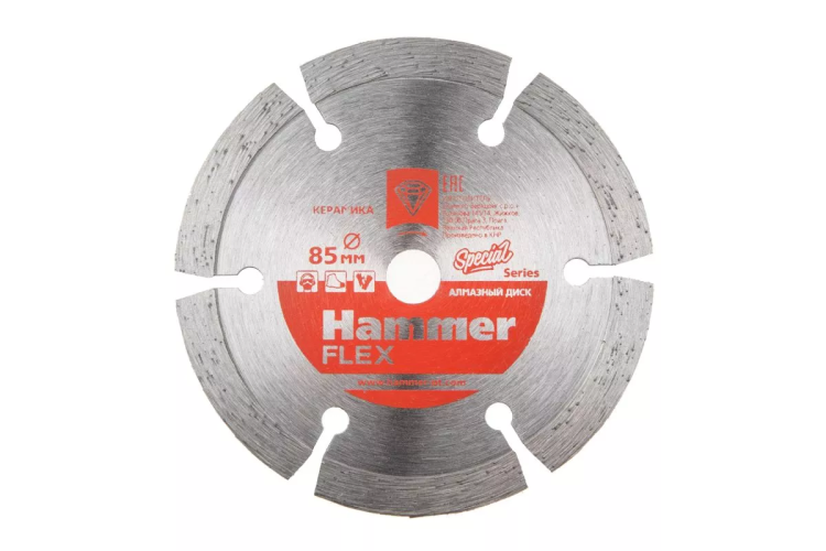 Круг алмазный HAMMER 206-236  Ф10х85мм сегментый по кирпичу купить в Нижневартовске