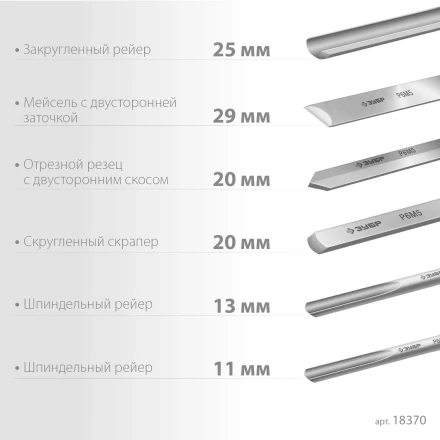 ЗУБР Эксперт-6, 6 предм., набор ручных резцов по дереву, Профессионал (18370) купить в Нижневартовске