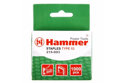 Скобы для степлера HAMMER 215-003 14мм, тип 53, 1000 шт. купить в Нижневартовске