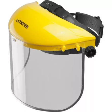 Щиток лицевой защитный STAYER &quot;MASTER&quot; пластиковое оголовье, разборная конструкция, визор из поликарбоната 400х200мм 11081 купить в Нижневартовске