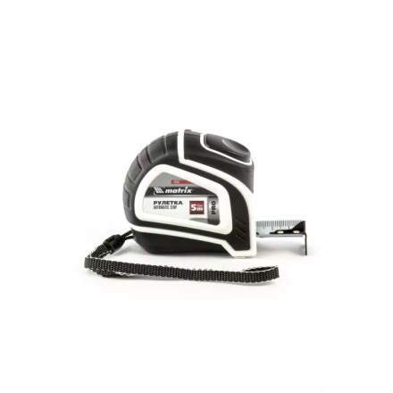 Рулетка Autostop 5 м х 25 мм двухкомпонентный корпус автоматическая фиксация MATRIX 32552 купить в Нижневартовске