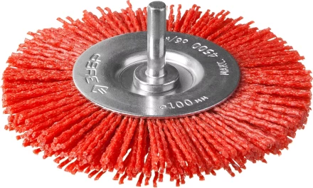 ЗУБР "ПРОФЕССИОНАЛ". Щетка дисковая для дрели, нейлоновая проволока с абразивным покрытием, 100мм 35161-100_z02 купить в Нижневартовске