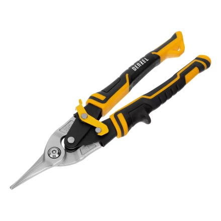 Ножницы по металлу Denzel 78370, 270 мм, прямой рез, сталь-CrMo, трехкомпонентные рукоятки купить в Нижневартовске