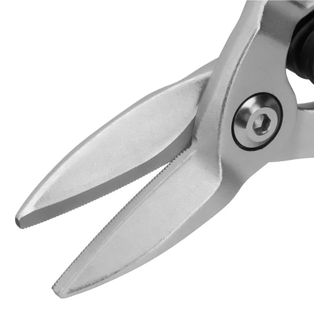 Ножницы по металлу Denzel 78370, 270 мм, прямой рез, сталь-CrMo, трехкомпонентные рукоятки купить в Нижневартовске