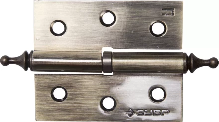 Петля дверная разъемная ЗУБР "ЭКСПЕРТ", 1 подшипник, цвет ст. латунь (AB), правая, с крепежом, 75х63х2,5мм,2шт 37605-075-5R купить в Нижневартовске