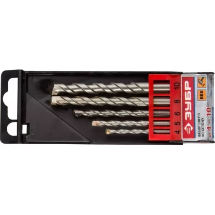 Набор ЗУБР Свёрла "МАСТЕР" по бетону, ударные, 4; 5; 6; 8; 10мм, 5шт 2922-H5 купить в Нижневартовске