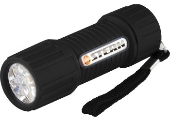 Фонарик светодиодный, чёрный корпус с мягким покрытие, 9Led, 3хААА, Stern 90510 купить в Нижневартовске