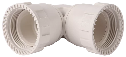 Соединитель ЗУБР "ШиреФит" угловой 90° "накидная гайка - накидная гайка", 20мм 51497-20 купить в Нижневартовске