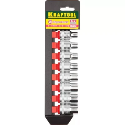 Набор KRAFTOOL "EXPERT QUALITAT" Торцовые головки "SUPER LOCK", 1/2", 8-15мм, 8 предметов 27863-H8_z01