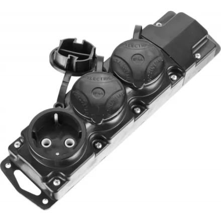 Колодка СИБИН для удлинителя, 3 гнезда, заземление, защитные крышки, IP44, макс мощность 3500Вт 55114-3 купить в Нижневартовске