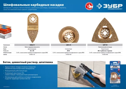 ЗУБР ШВД-35 UniLock, 35 мм, OIS-хвост., двусторонняя, насадка дельтовидная шлифовальная, Профессионал (15563-35) купить в Нижневартовске