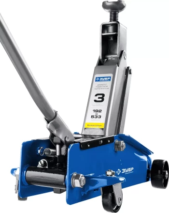 Домкрат гидравлический подкатной T77, 3т, 192-533мм, в кейсе, ЗУБР Профессионал 43055-3-K 43055-3-K купить в Нижневартовске