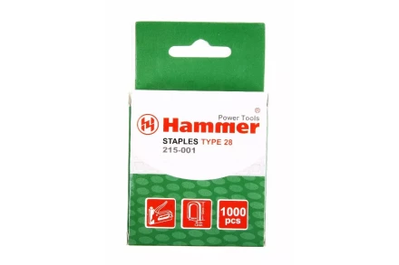Скобы для степлера HAMMER 215-001 12мм, тип 28, 1000 шт. купить в Нижневартовске