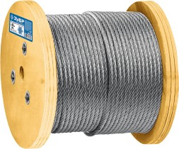 ЗУБР DIN 3060, свивка 6 х 19 + IWR, 12 мм, L 50 м, грузоподъемный стальной трос, Профессионал (30415-12)