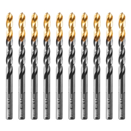 Сверло по металлу, 6,5 мм, HSS-Tin, Golden Tip, 10 шт. Denzel 717216 купить в Нижневартовске