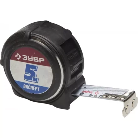 Рулетка ЗУБР "ЭКСПЕРТ" "АНТЕЙ", металлический обрезиненный корпус, полотно с нейлоновым напылением, 5мх25мм 34053-05-25 купить в Нижневартовске