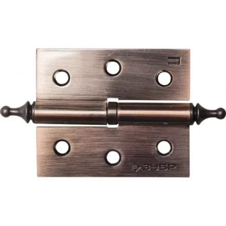 Петля дверная разъемная ЗУБР "ЭКСПЕРТ", 1 подшипник, цвет ст. медь (AC), правая, с крепежом, 75х63х2,5мм, 2 шт 37605-075-6R купить в Нижневартовске