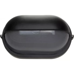 Светильник уличный СВЕТОЗАР влагозащищенный с верхним защитным кожухом, овал, цвет черный, 100Вт SV-57213-B