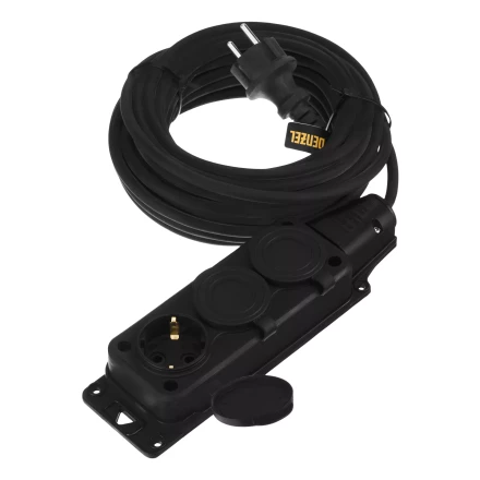 Удлинитель-шнур силовой Denzel Top Series 37421, КГТТ, 10м, 3 розетки, 3 x 1,5 мм, 3 м купить в Нижневартовске