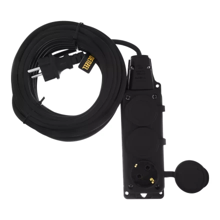 Удлинитель-шнур силовой Denzel Top Series 37421, КГТТ, 10м, 3 розетки, 3 x 1,5 мм, 3 м купить в Нижневартовске